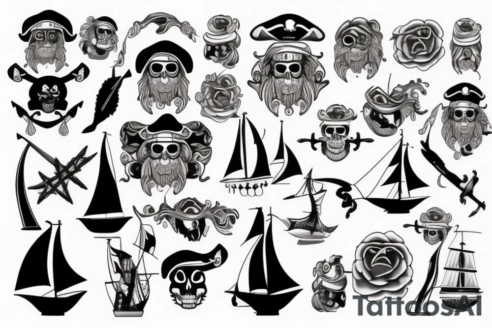 a big pirate ship tattoo idea