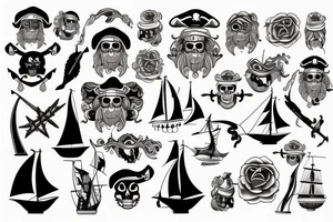 a big pirate ship tattoo idea