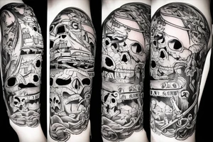 a big pirate ship tattoo idea