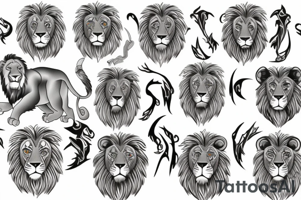 Wrapped lion rampant tattoo idea