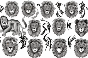 Wrapped lion rampant tattoo idea