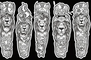 Wrapped lion rampant tattoo idea