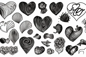 shell heart tattoo idea
