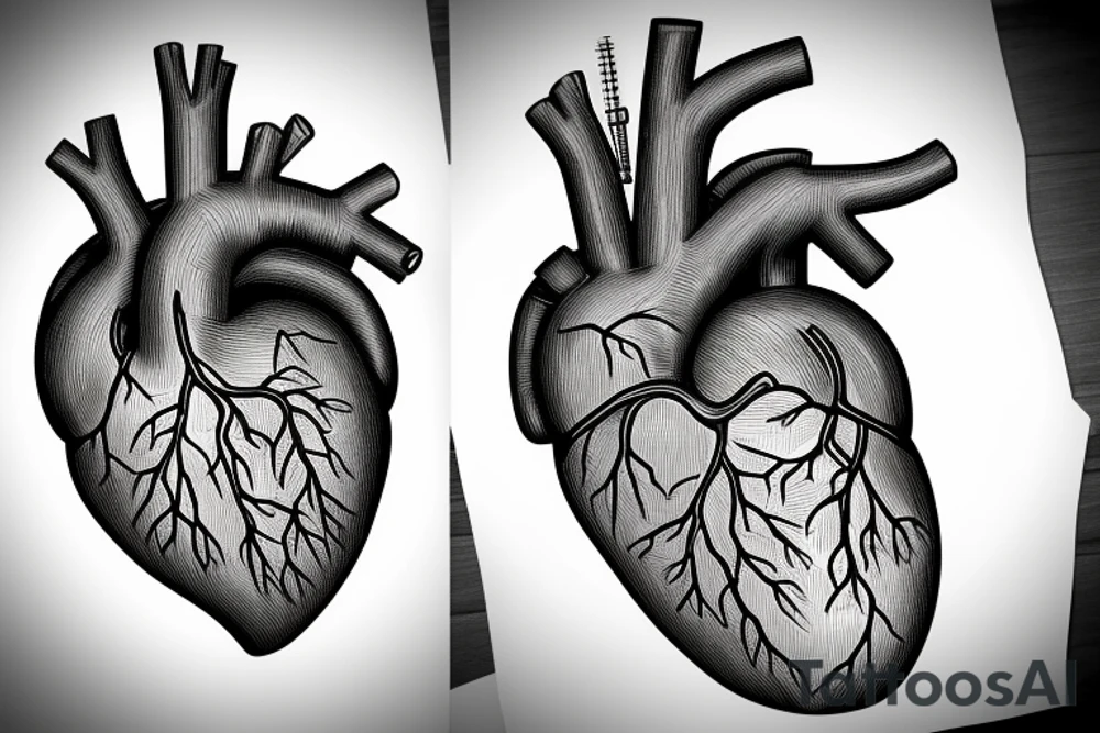 anatomical heart tattoo idea