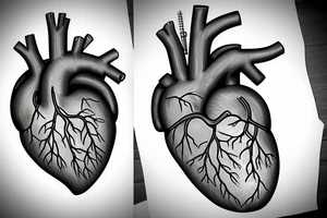 anatomical heart tattoo idea