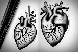 anatomical heart tattoo idea