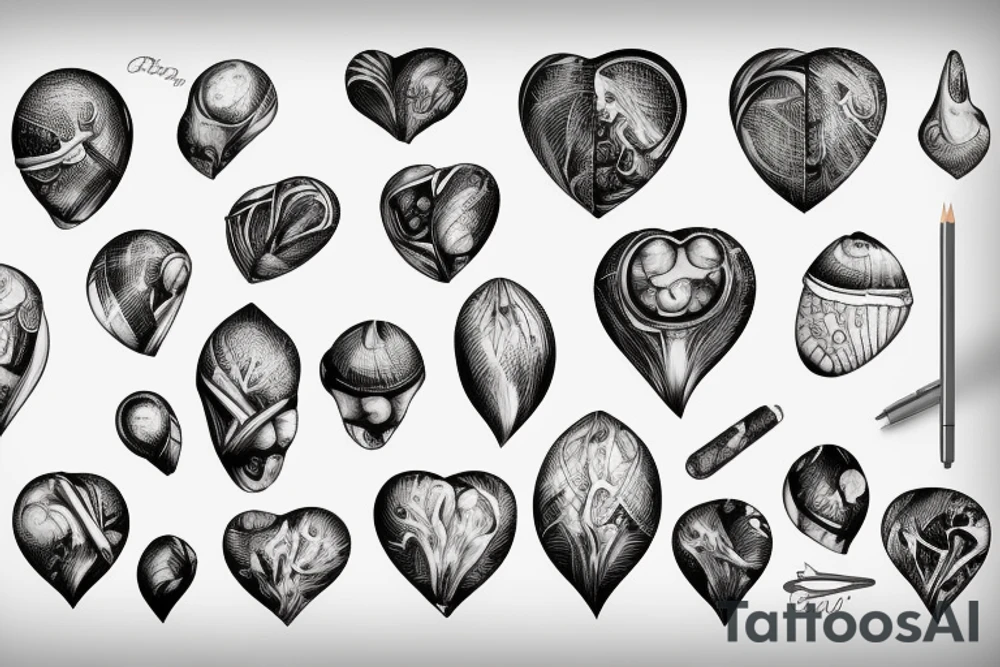 anatomical heart with a hardened shell tattoo idea