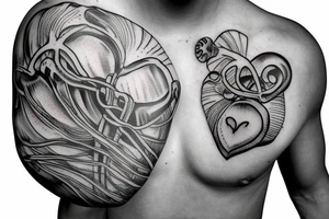 anatomical heart with a shell tattoo idea