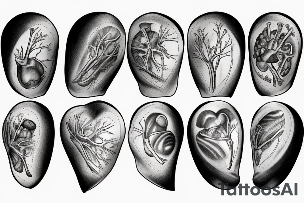 anatomical heart with a shell tattoo idea