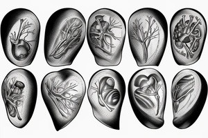 anatomical heart with a shell tattoo idea