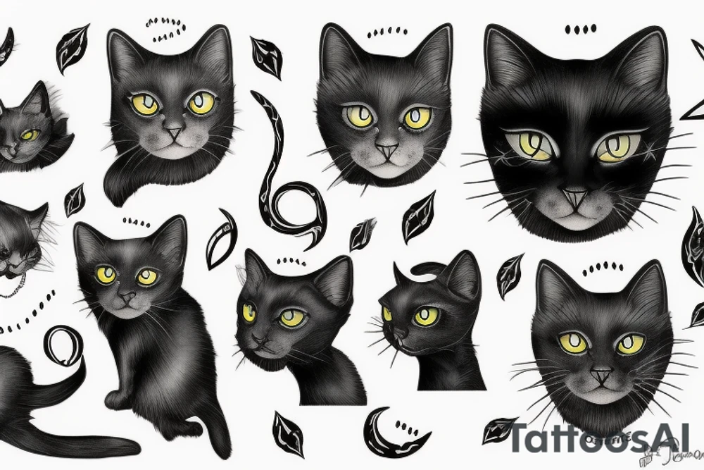 a black cat named django tattoo idea