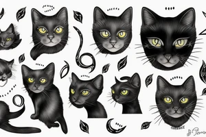 a black cat named django tattoo idea