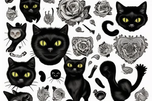 a black cat named django tattoo idea