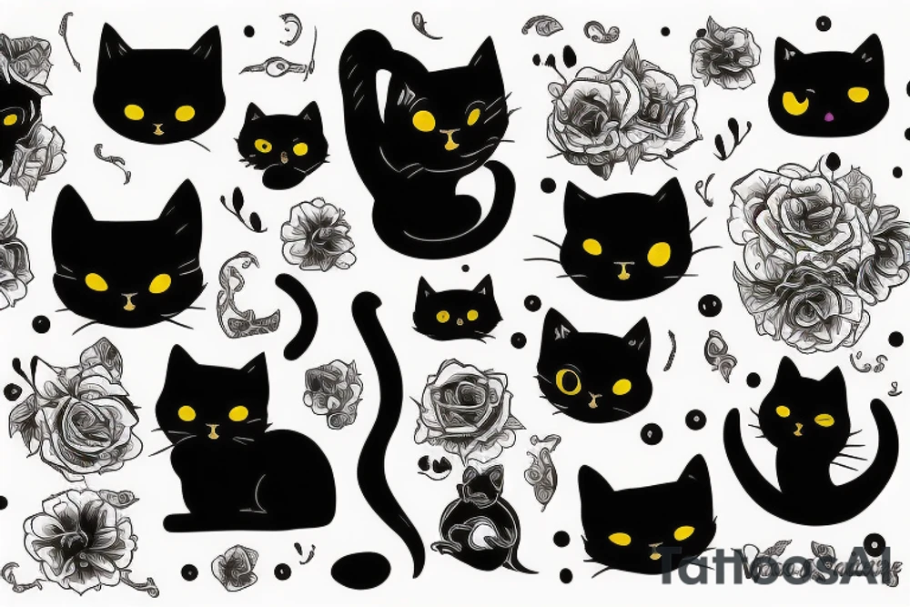 a black cat named django tattoo idea