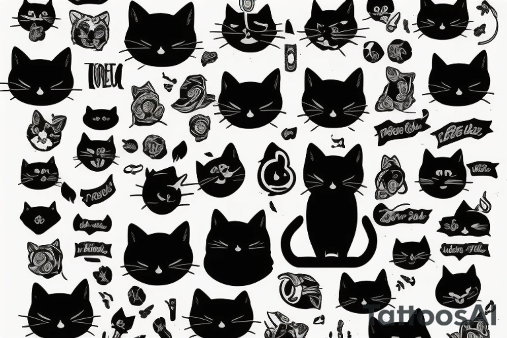 a black cat named django tattoo idea