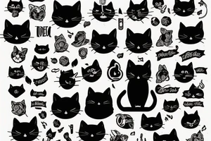 a black cat named django tattoo idea