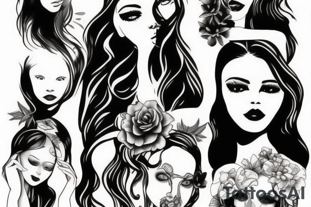 angel killing beautiful teen girl tattoo idea