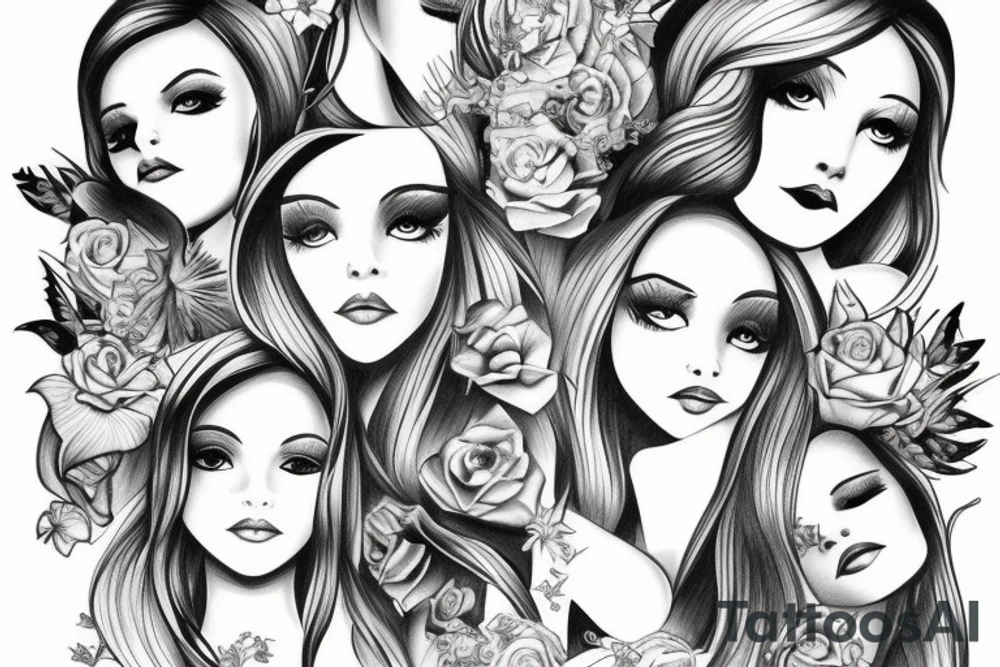 angel killing beautiful teen girl tattoo idea