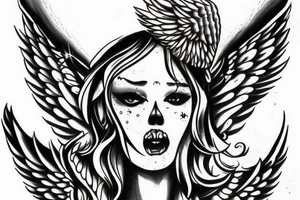 angel killing someone tattoo idea