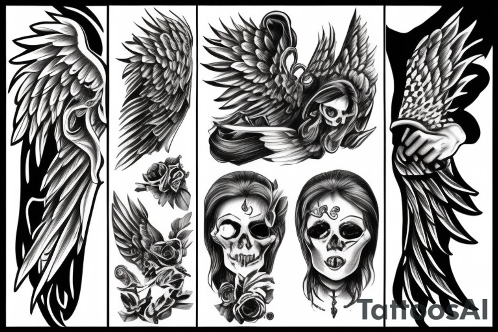 angel killing someone tattoo idea