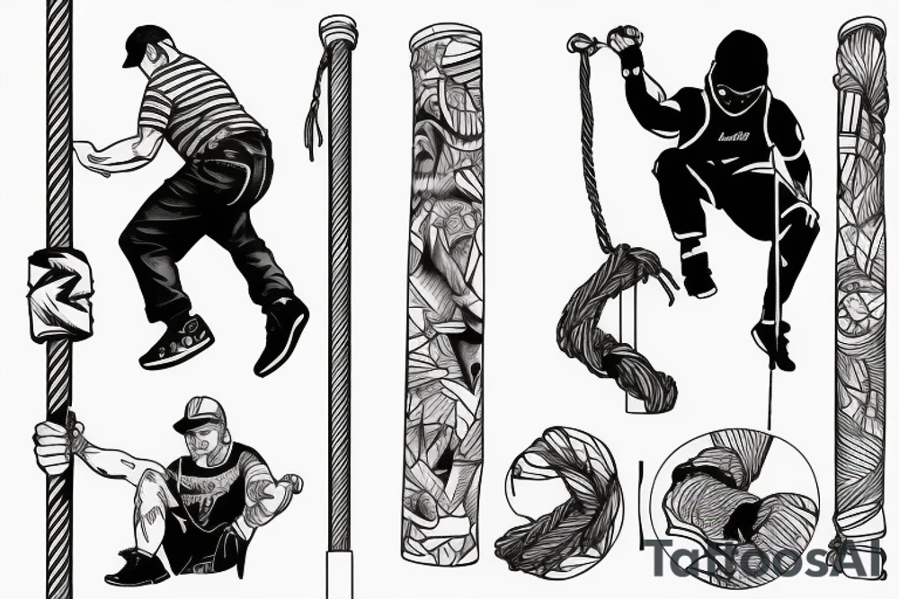 Power lineman climbing pole tattoo idea