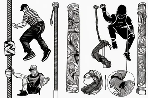 Power lineman climbing pole tattoo idea