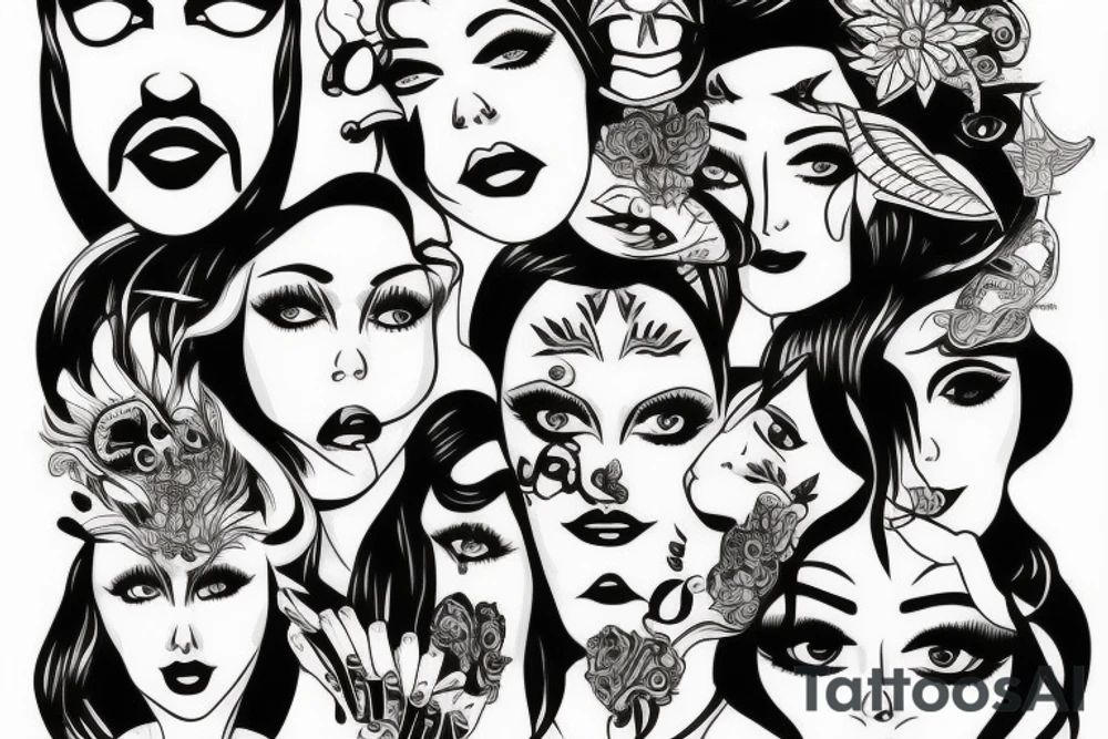 face going into a face into a face tattoo idea face going into a face into a face tattoo idea