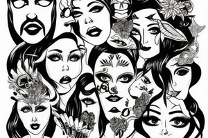 face going into a face into a face tattoo idea