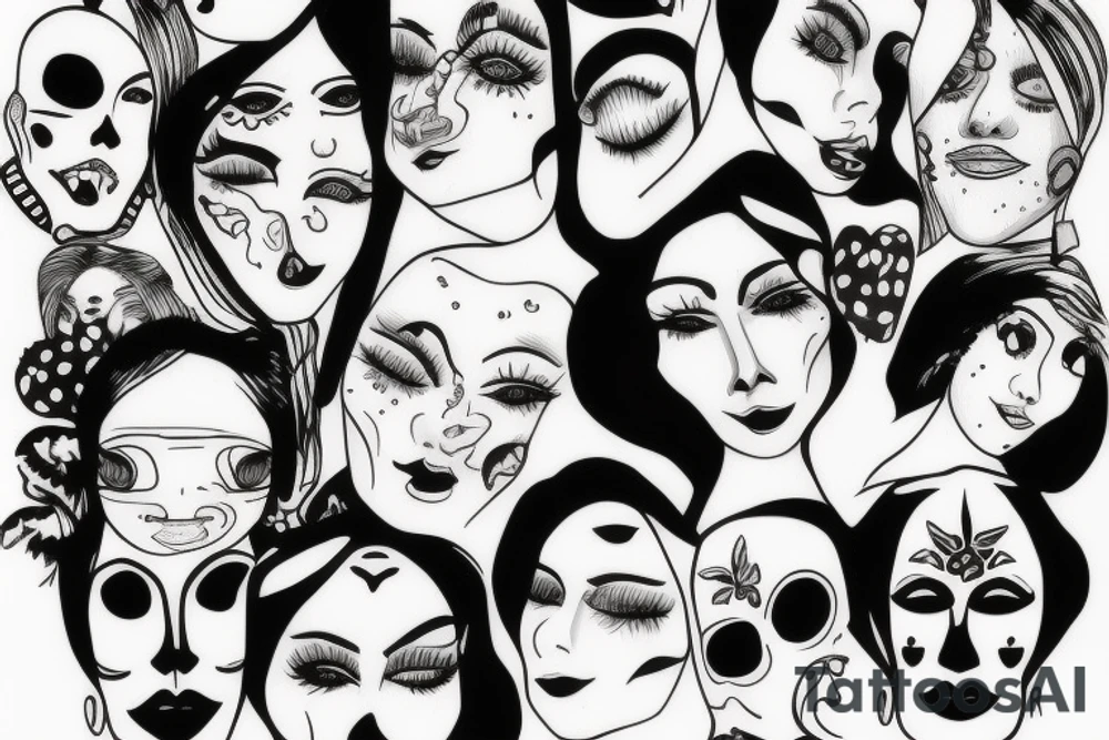 face going into a face into a face tattoo idea face going into a face into a face tattoo idea