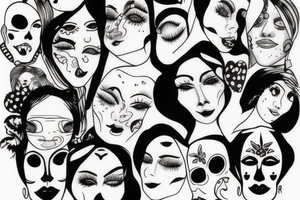 face going into a face into a face tattoo idea