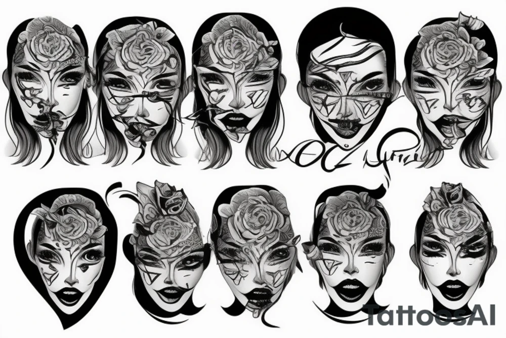 face going into a face into a face tattoo idea