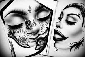 face going into a face into a face tattoo idea
