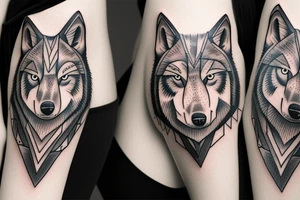 woman wearing a wolf tattoo idea