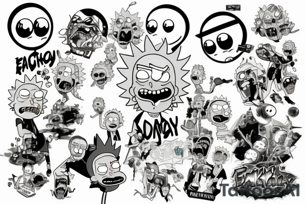 earth destroyed rick morty tattoo idea