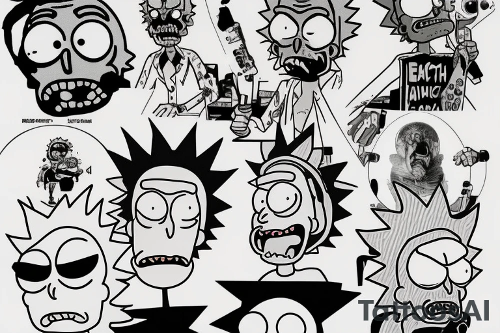 earth destroyed rick morty tattoo idea