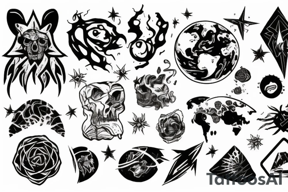 earth destroyed tattoo idea