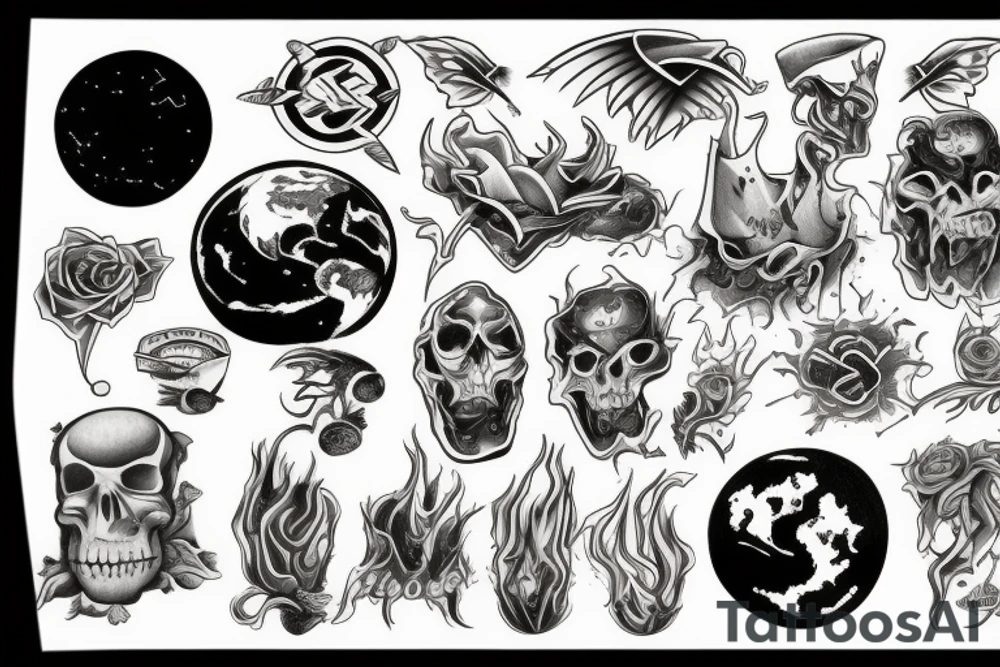 earth destroyed tattoo idea