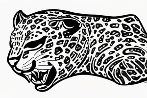 Jaguar lounging on a beach tattoo idea