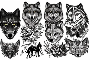 Wolf in woods tattoo idea