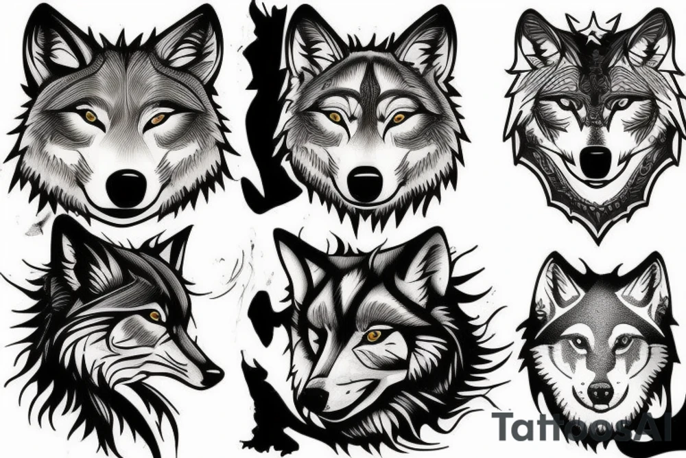 Wolf in woods tattoo idea
