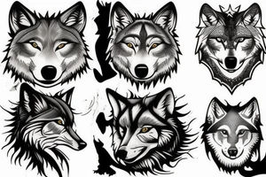 Wolf in woods tattoo idea