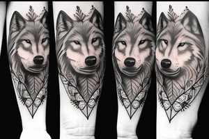 Wolf in woods tattoo idea