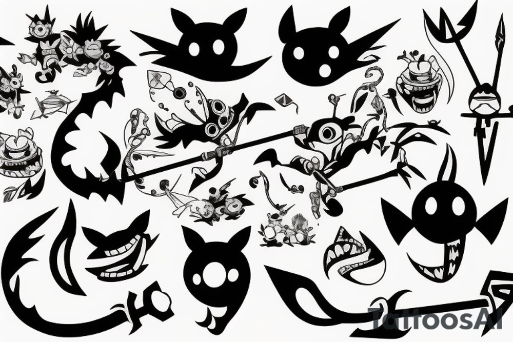 Keyblade, stitch, toothless, sora , running tattoo idea