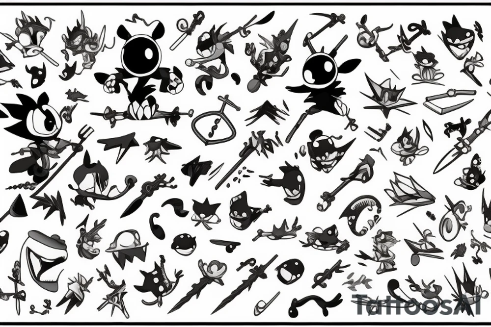 Keyblade, stitch, toothless, sora , running tattoo idea