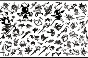 Keyblade, stitch, toothless, sora , running tattoo idea