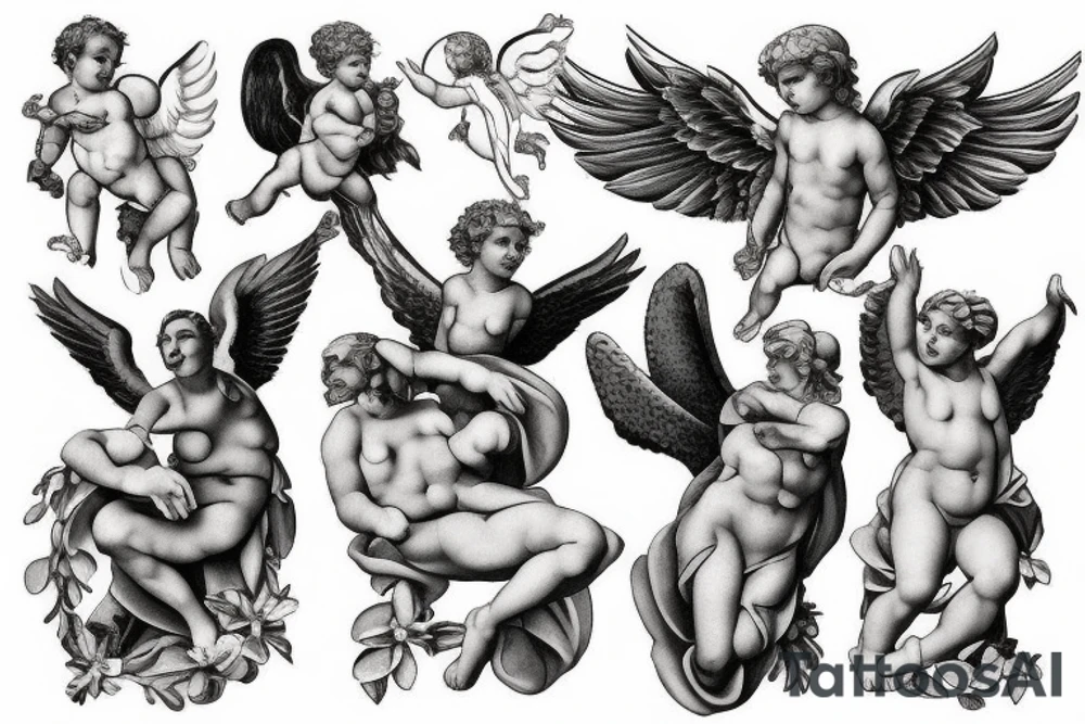 Heaven and angel tattoo idea