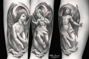 Heaven and angel tattoo idea