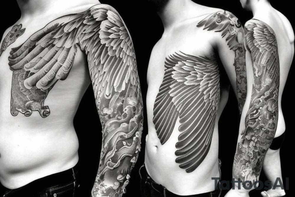 Heaven and angel tattoo idea