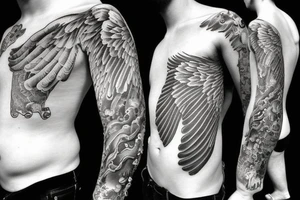 Heaven and angel tattoo idea