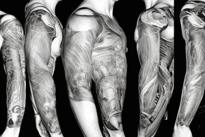 Full sleeve michelangelo painting tattoo idea